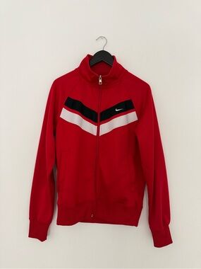 Nike The Athletic Dept. Red Long Sleeve Zip-Up Track Jacket Size Small